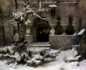 MONASTERY GARDEN IN THE SNOW - january art 2024 WEB