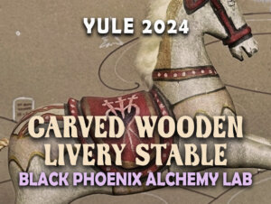 CARVED WOODEN LIVERY STABLE